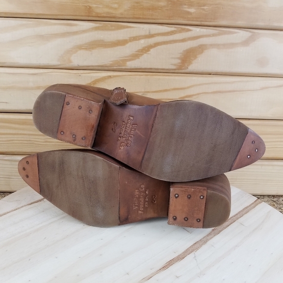 Vintage Foundry Co. Arielle Brown Leather Ankle Western Boot Pointed Toe Zip NEW - Picture 11 of 13